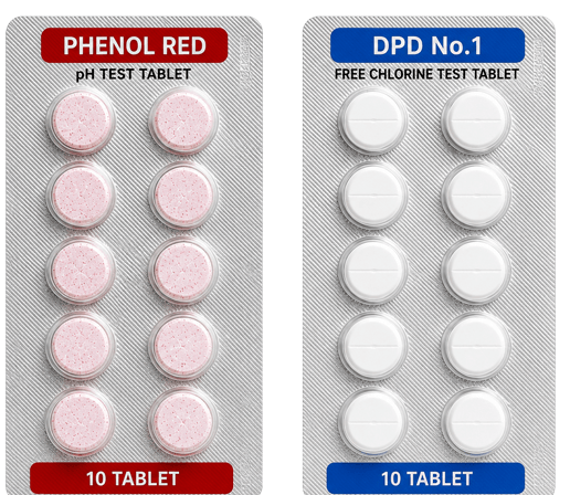 Aura Kimya DPD No.1 & Phenol Red Test Tabletleri (10+10 Tablet)
